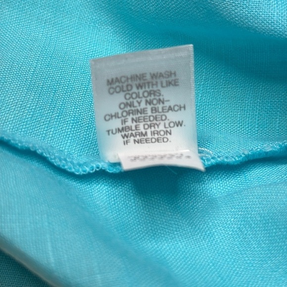 J.Jill Love Linen 100% Linen V-Neck Shift Dress Ocean Blue Size XS - Picture 10 of 12